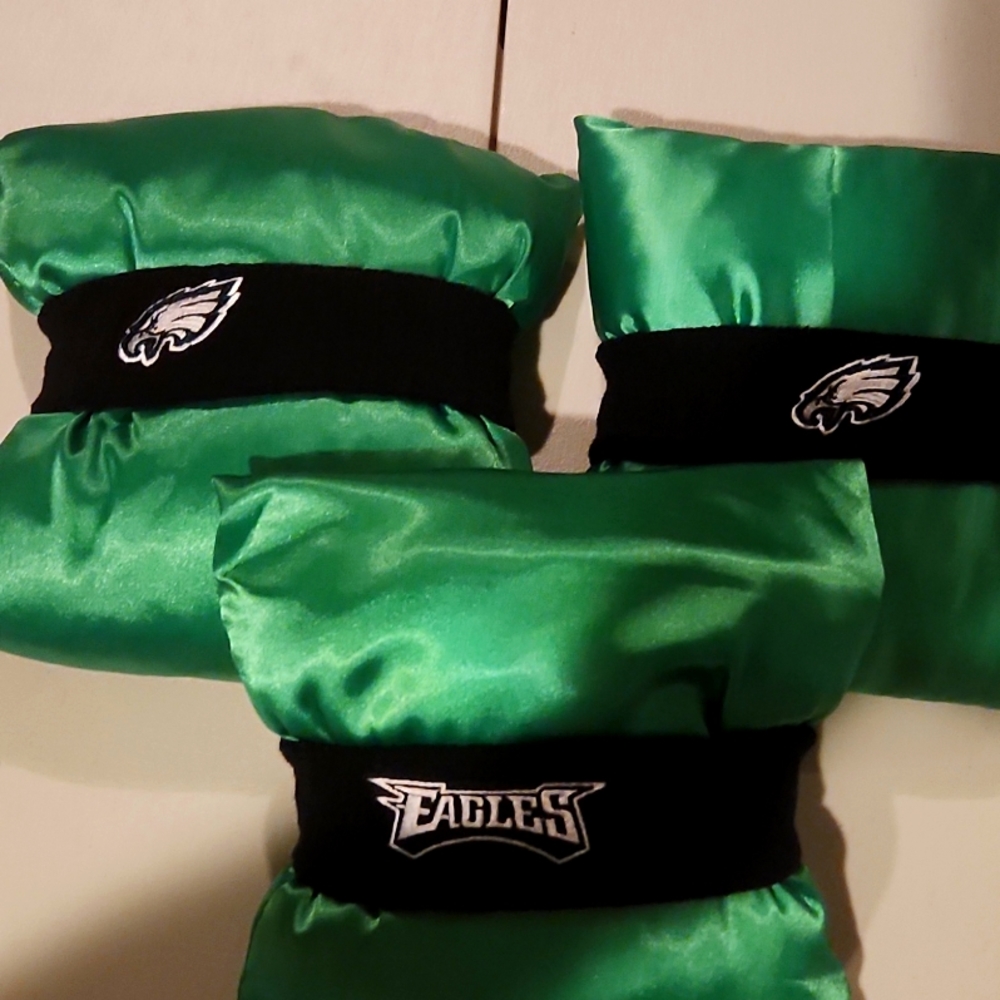 3 Philadelphia Eagles pillows to include headbands